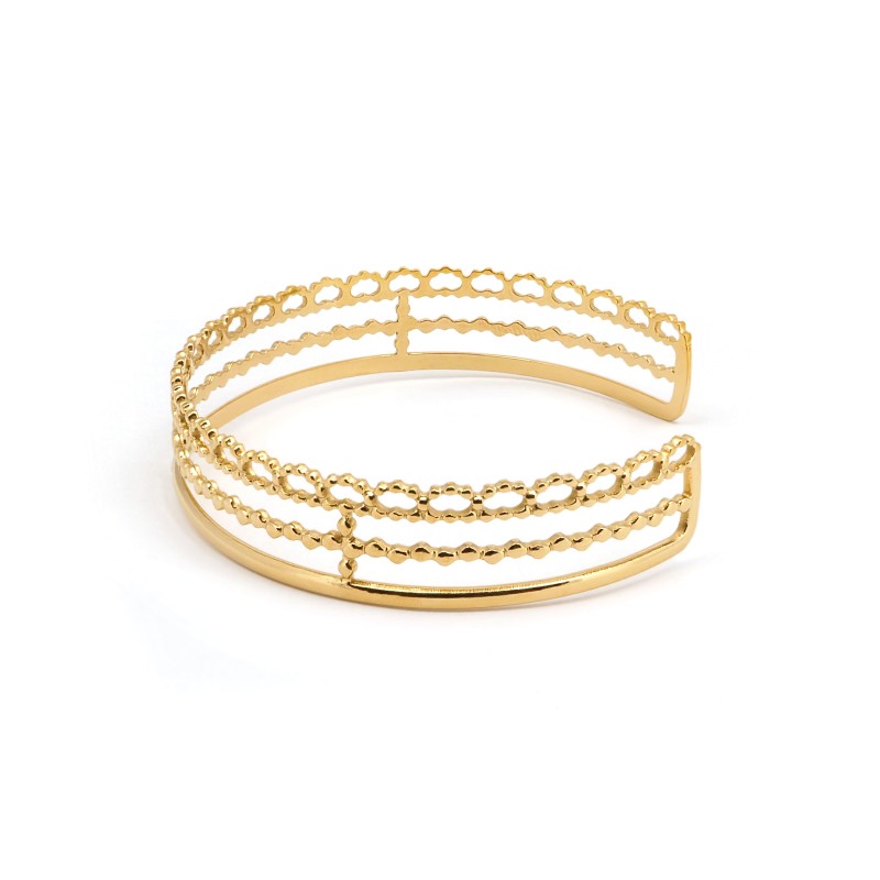 Bracelet Manchette Amporelle Acier doré