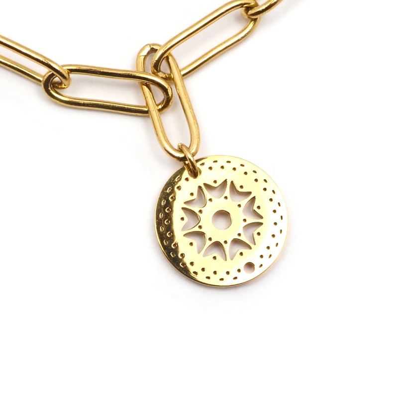 Bracelet Amporelle Acier doré -  Pampilles suspendues