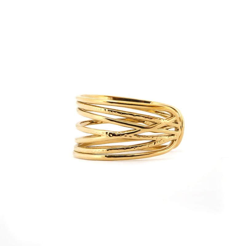 Bague Ajustable Amporelle Acier doré - Multirangs