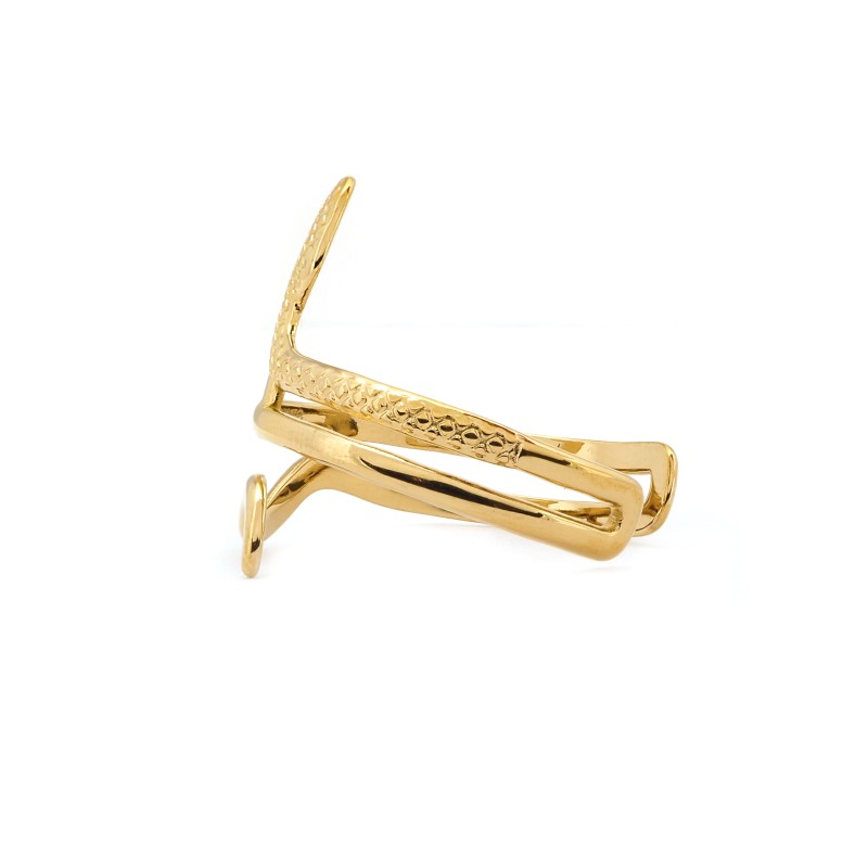 Bague Ajustable Amporelle Acier doré - Serpent