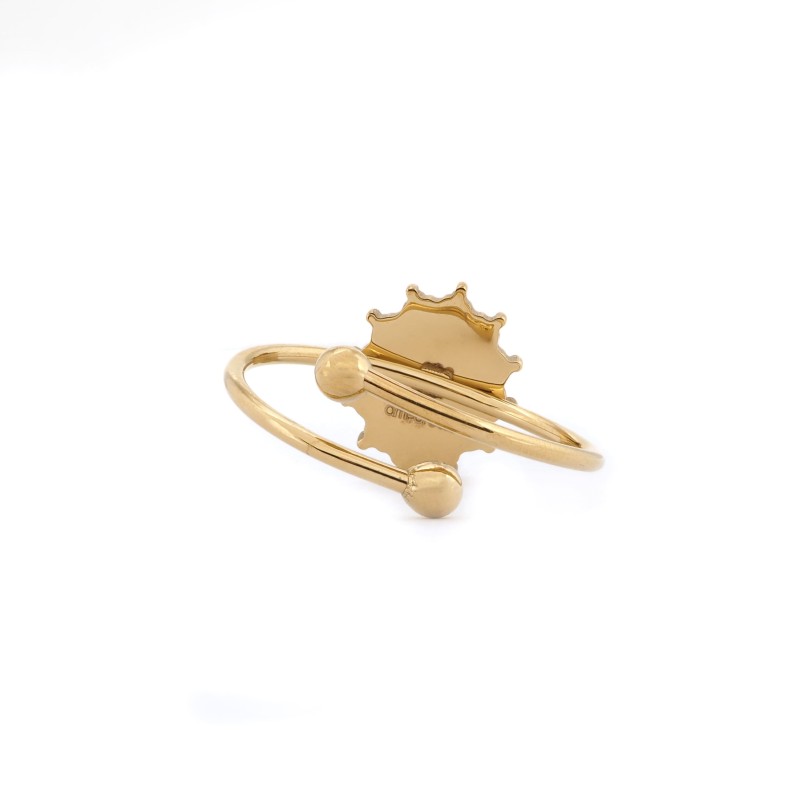 Bague Ajustable Amporelle Acier doré - Soleil Pierre synthétique multicolore