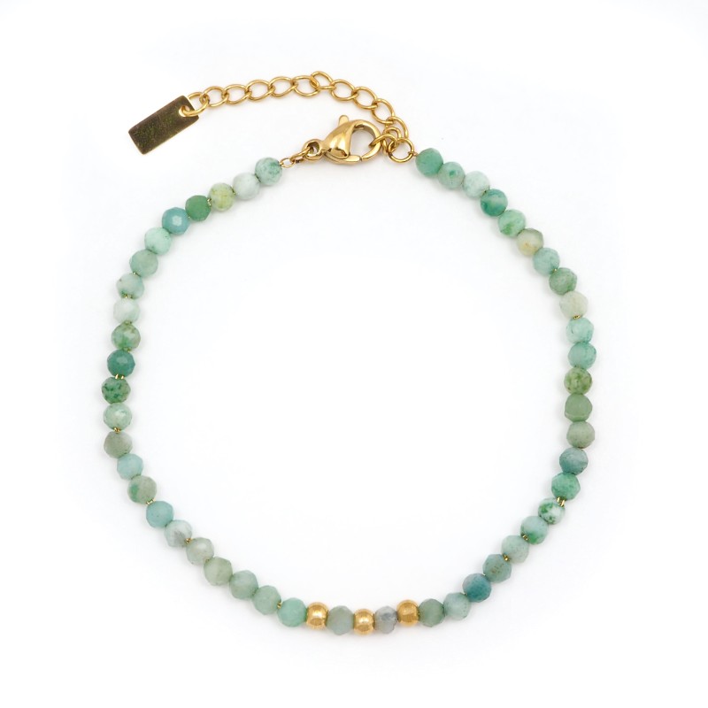 Bracelet Amporelle Acier doré - Pierres synthétiques