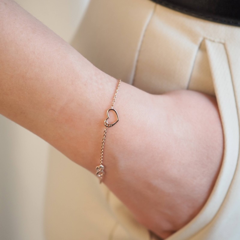 Bracelet Carador - Argent rosé - Cœur et Infini