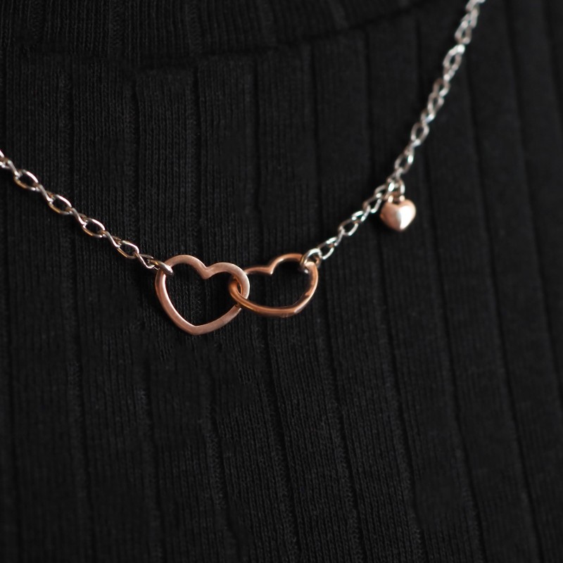 Bracelet Carador - Argent - Argent Rosé - Doubles cœurs