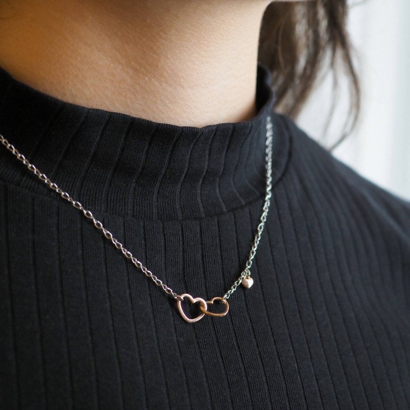 Bracelet Carador - Argent - Argent Rosé - Doubles cœurs