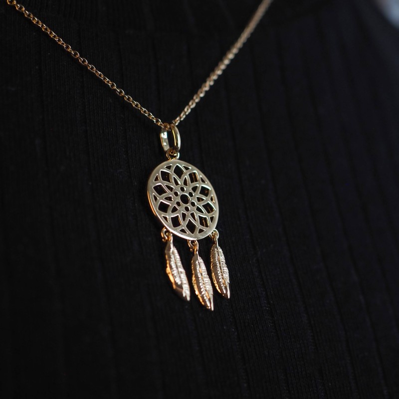 Collier Femme Carador - Plaqué or - Attrape rêves