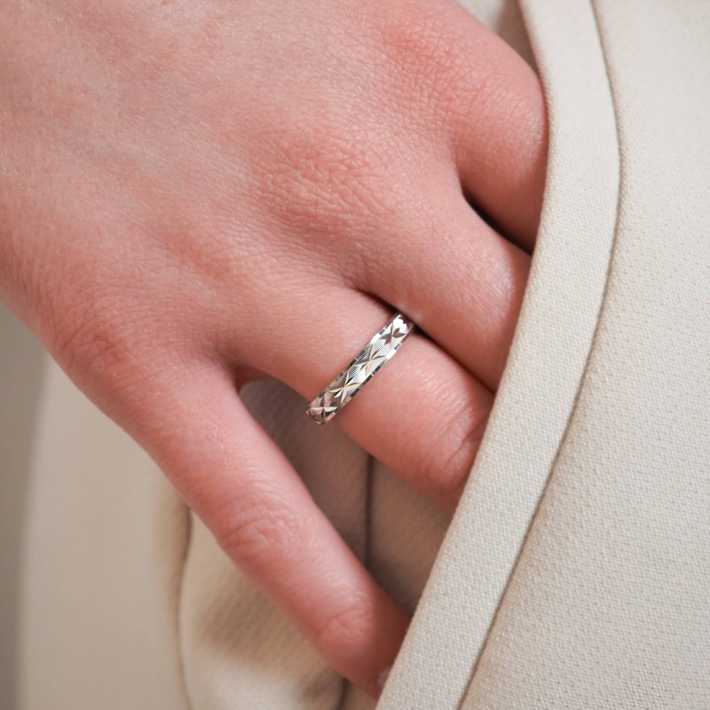 Bague femme Carador anneau ciselé étoile argent 925/000