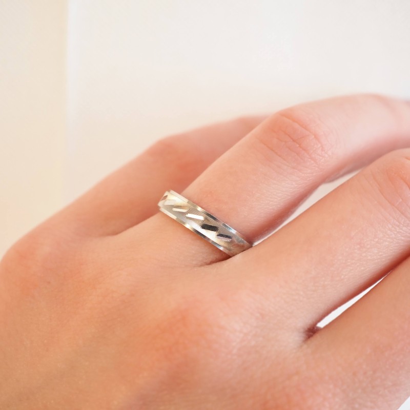 Bague femme Carador anneau ciselage barrette argent 925/000