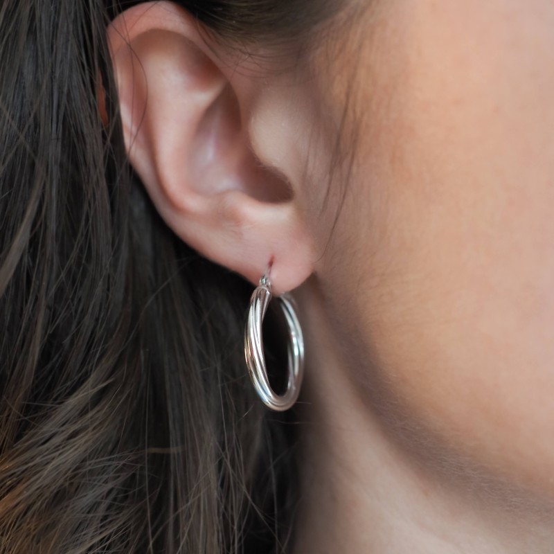 Créoles rondes - Carador - Argent torsadées 3mm - 22/2