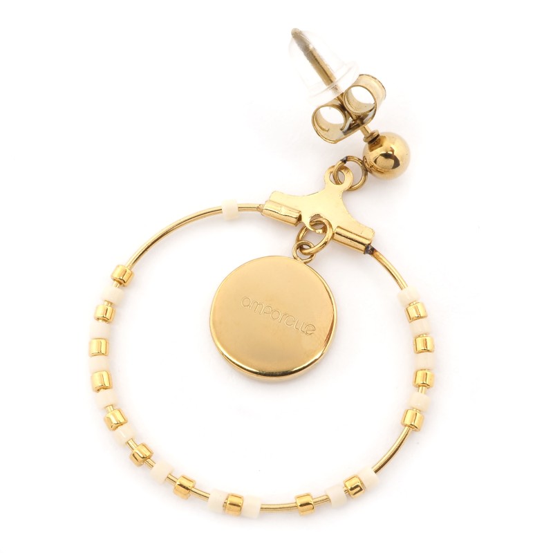 Boucles d'oreilles Clous Amporelle Acier doré - Doubles cercles