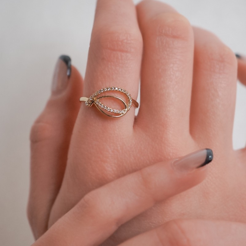 Bague Carador fantaisie plaqué or et oxydes de zirconium