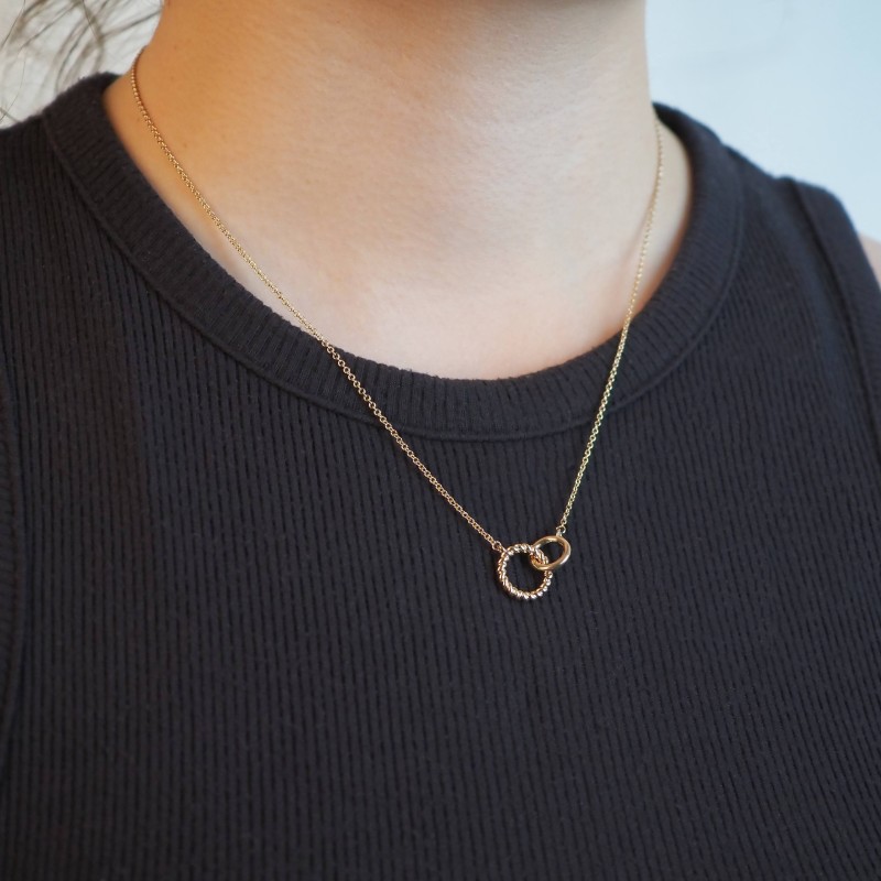 Collier Carador - Plaqué Or Femme - Doubles cercles