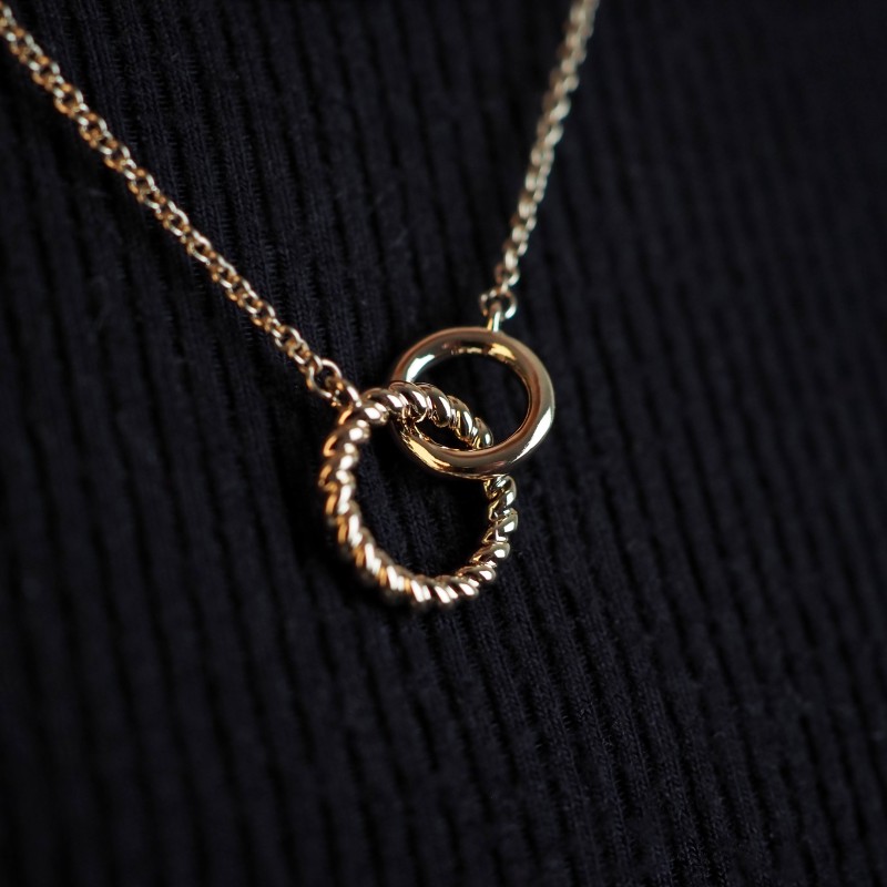 Collier Carador - Plaqué Or Femme - Doubles cercles