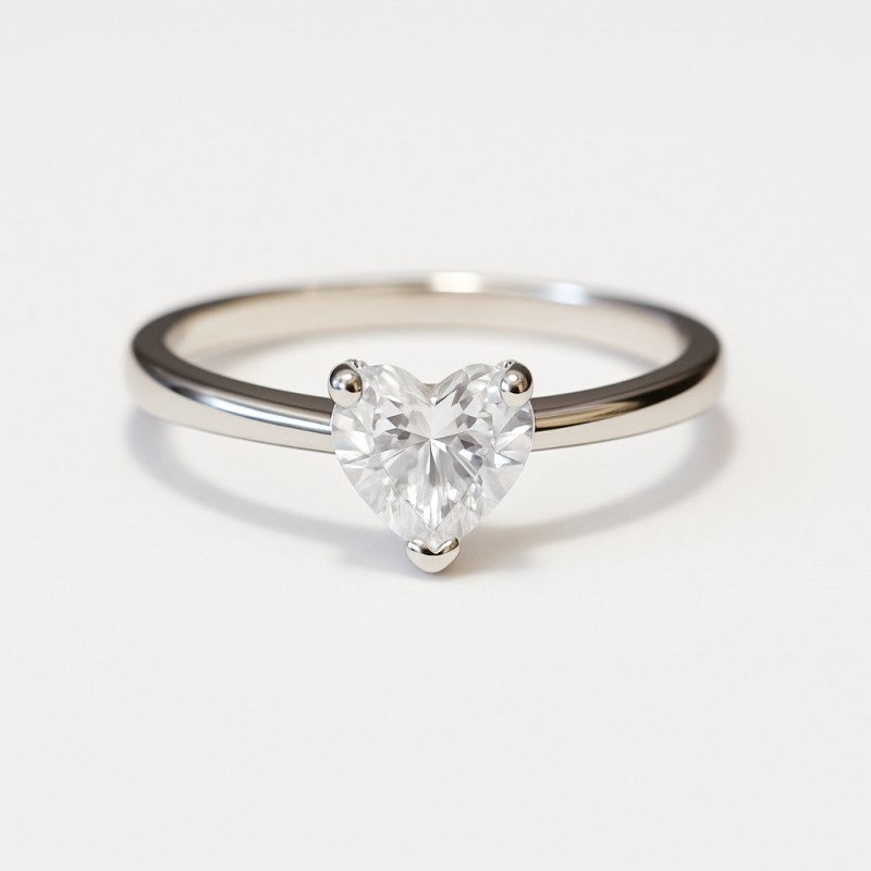 Bague carador femme solitaire oxyde de zirconium forme coeur