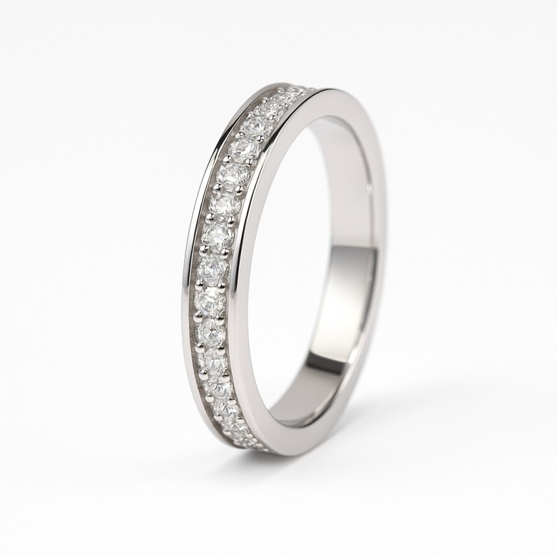 Bague Femme Carador tour complet argent 925/000 et oxydes de zirconium sertis rail