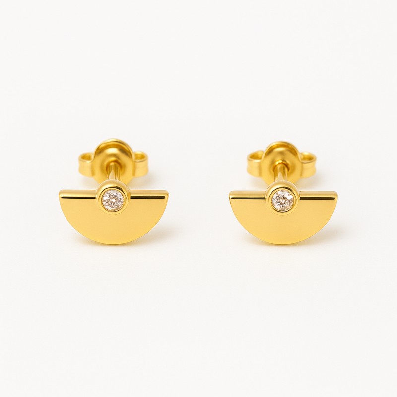 Boucles d'oreilles femme plaqué or et oxydes de zirconium carador