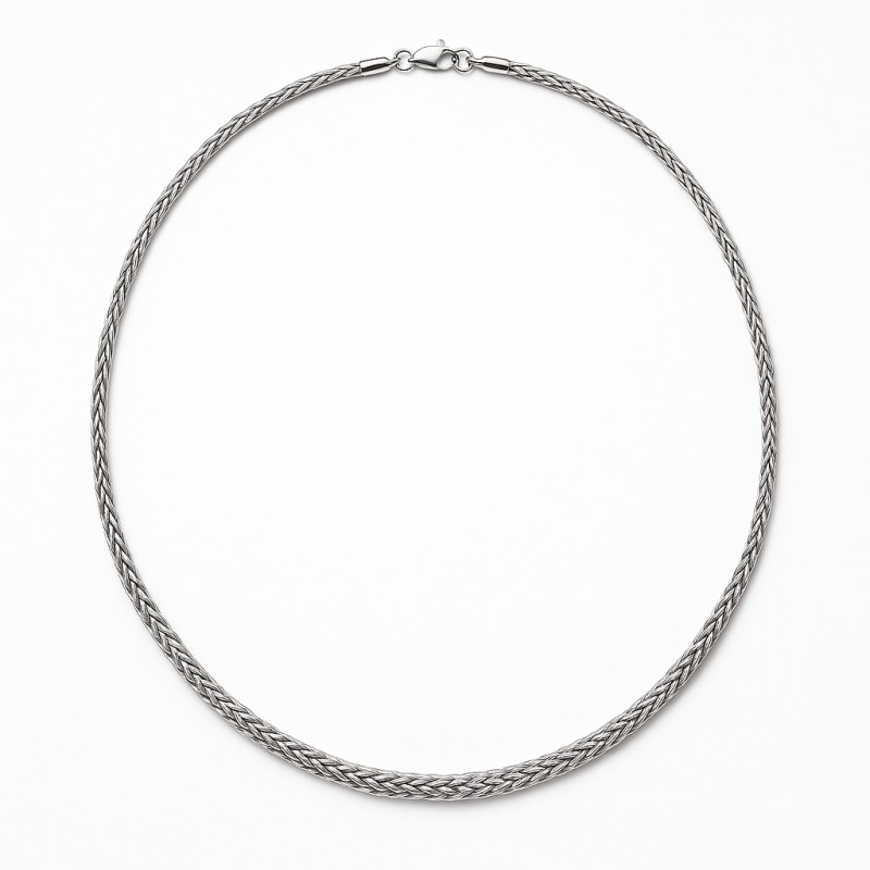 Collier Chute Argent Carador - Maille palmier