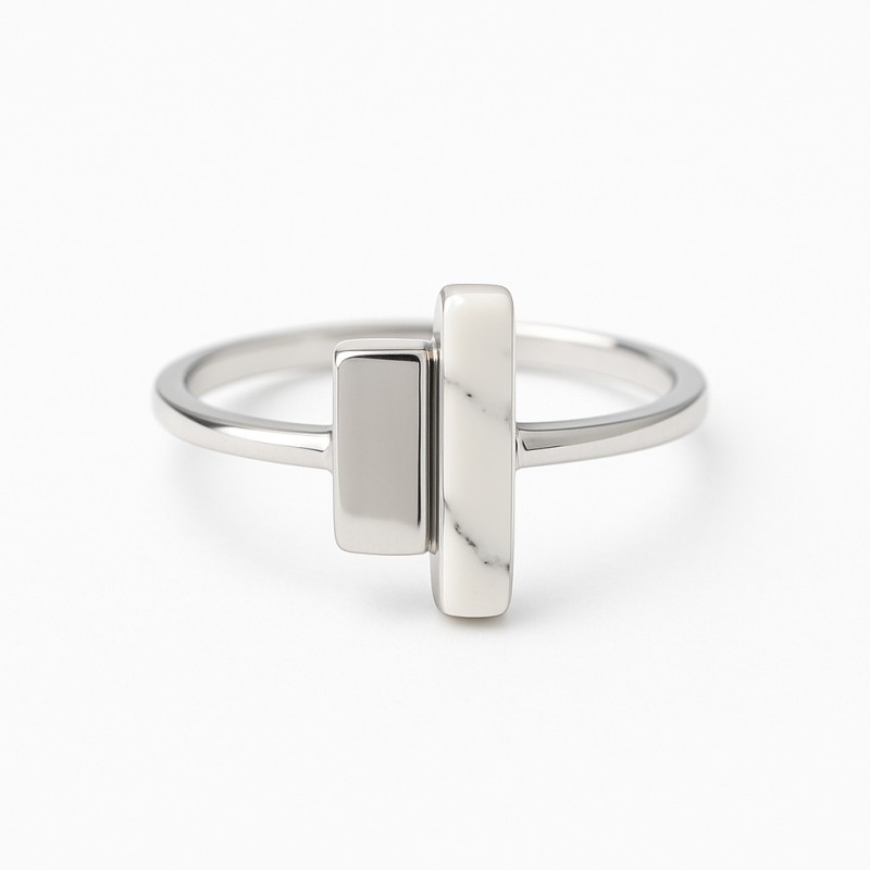 Bague Argent SilverPop - Howlite Blanche