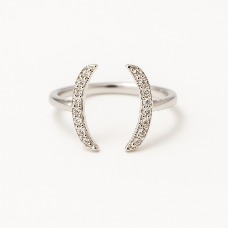 Bague Silver Pop Fantaisie Argent et Oxydes de zirconium - Ouverte