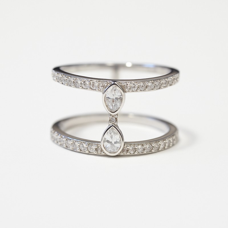 Bague Silver Pop Fantaisie Argent et Oxydes de zirconium