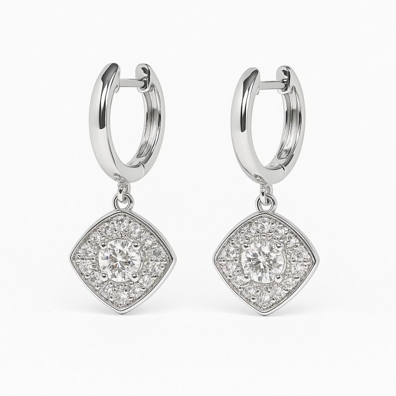 Boucles d'oreilles Pendantes Victoria Magdalena - Argent et Oxydes de zirconium