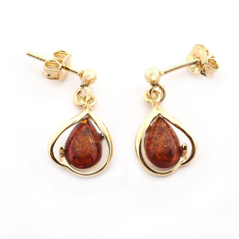 Boucles d'oreilles Carador - Argent et Ambre - Gouttes