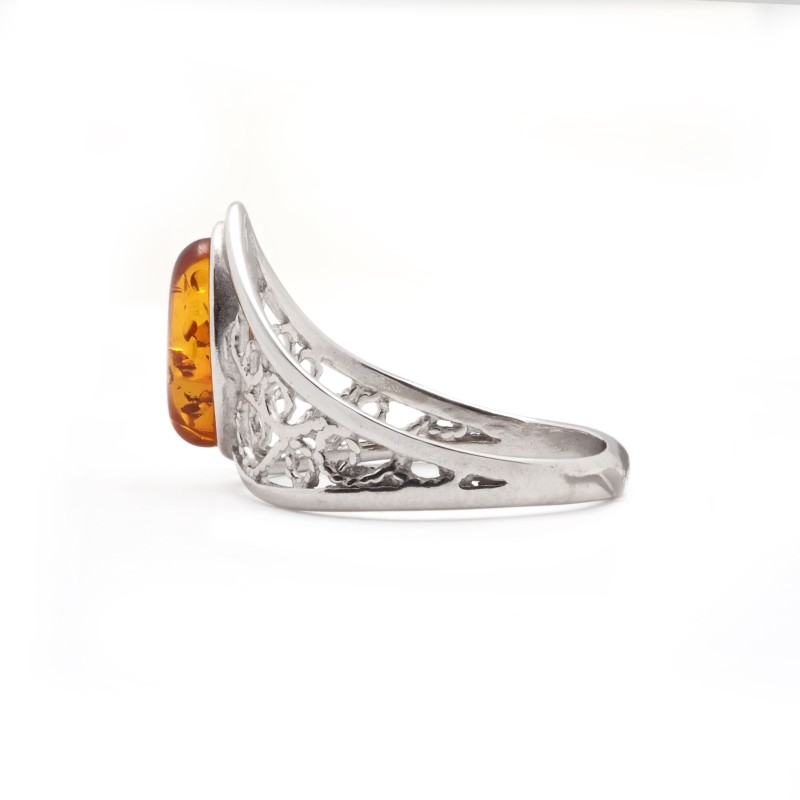 Bague Femme Carador - Argent et Ambre
