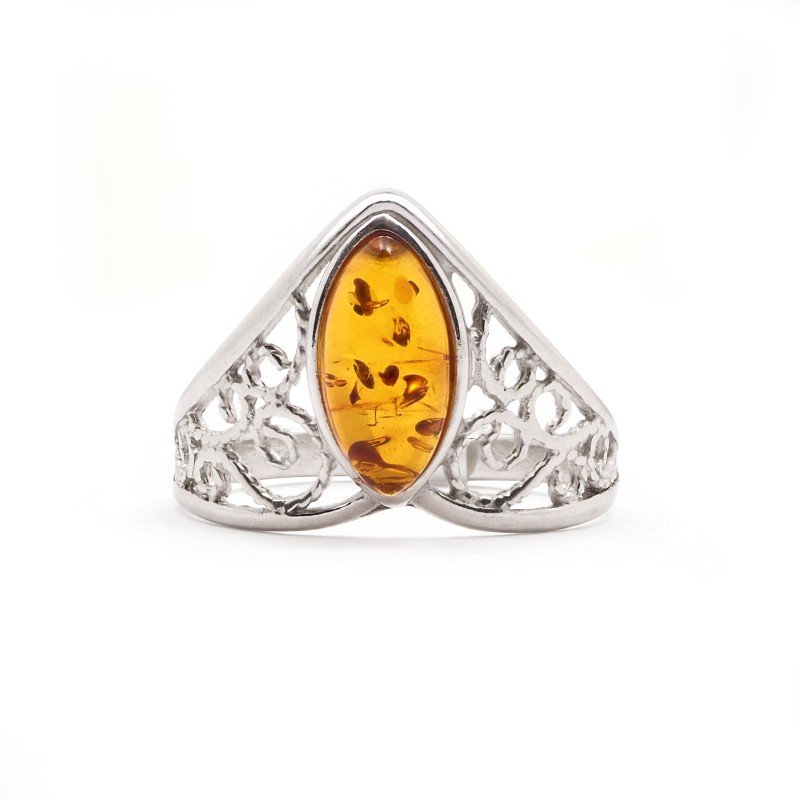 Bague Femme Carador - Argent et Ambre