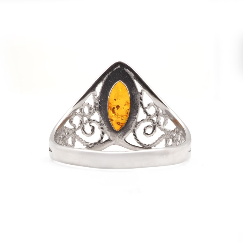 Bague Femme Carador - Argent et Ambre