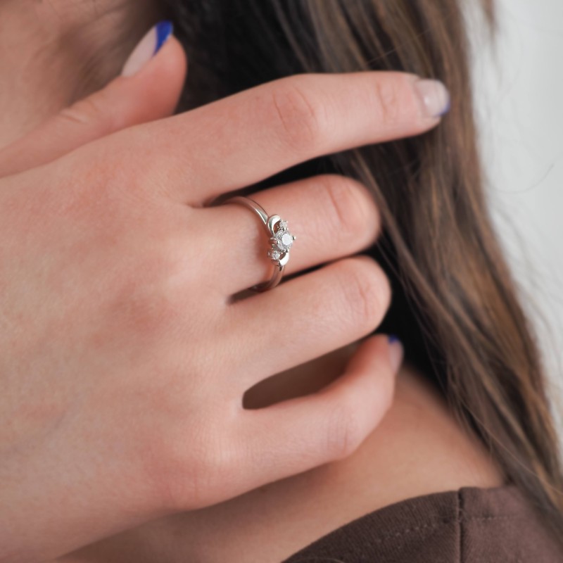 Bague solitaire oxyde de zirconium