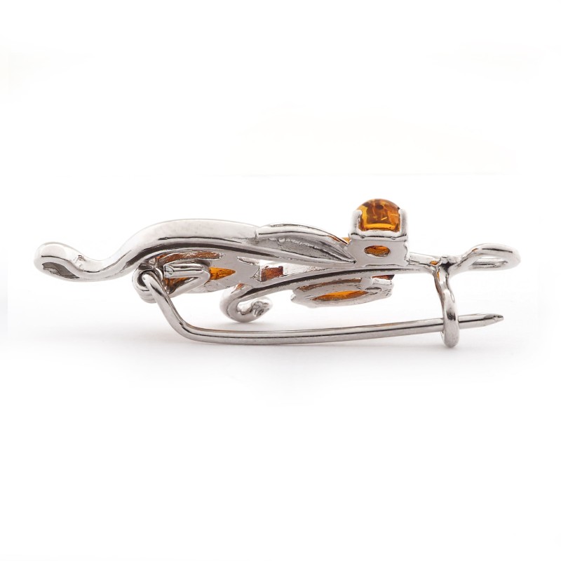 Broche Carador - Argent - Ambre