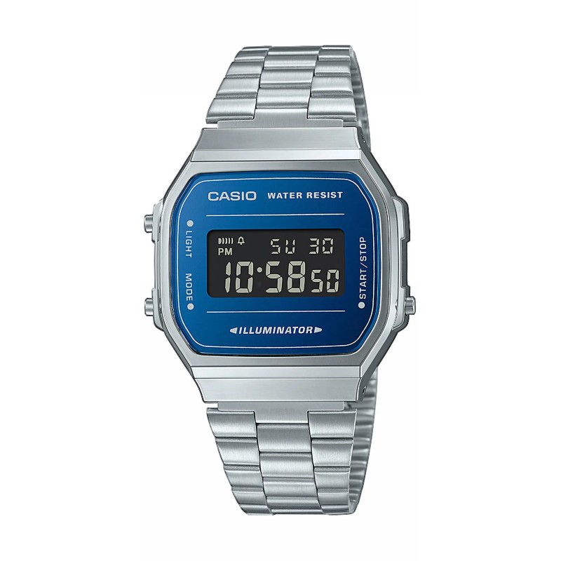 Montre Casio Digital - Argenté Fond Bleu