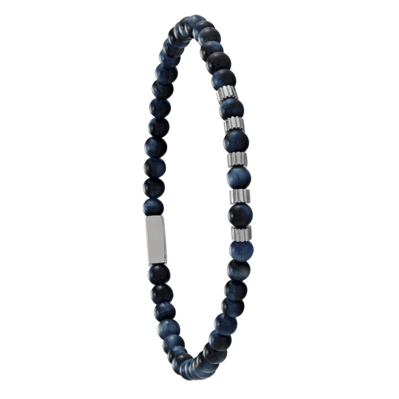 Bracelet Jourdan Homme - Perles Oeil de Tigre Bleu