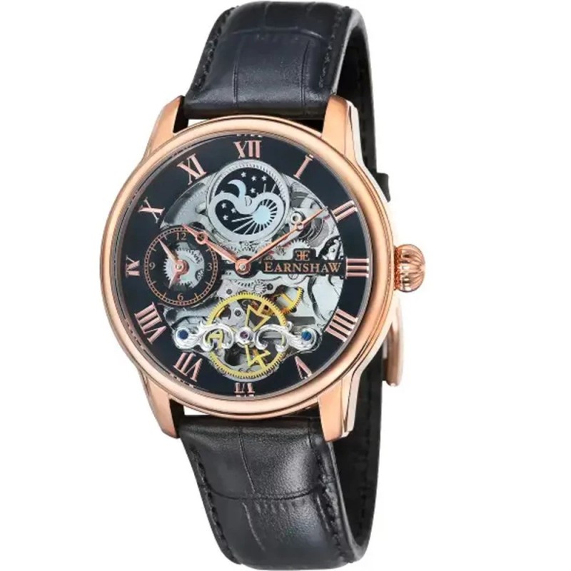 Montre Automatique Homme Earnshaw - Cuir Noir