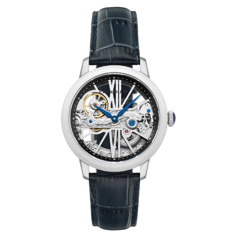 Montre Automatique Homme Earnshaw - Cuir Noir Fond Transparent