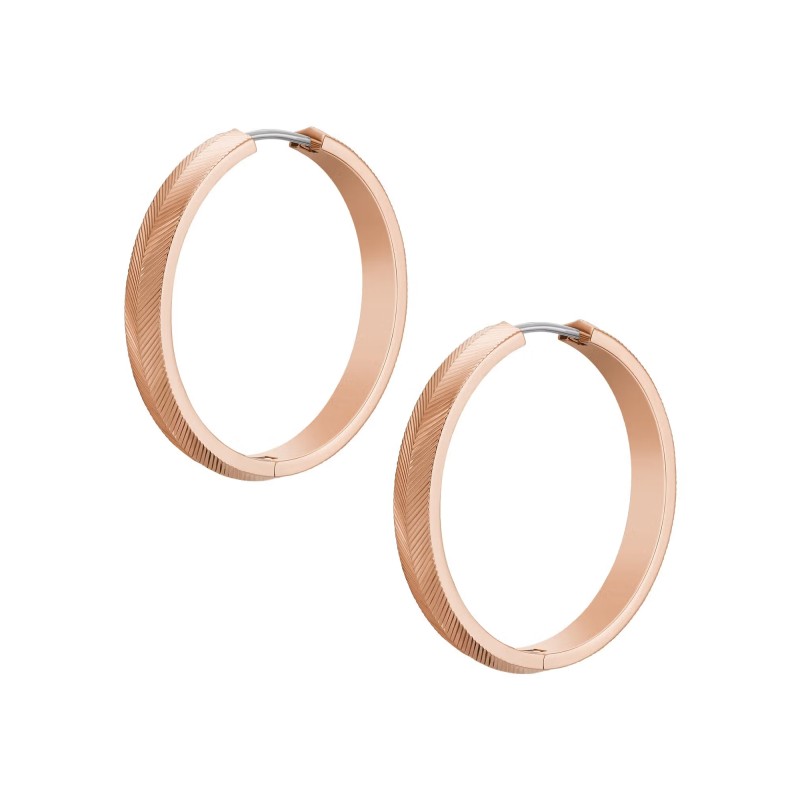 Boucles d'oreilles Créoles Fossil Femme Harlow Linear - Doré rose