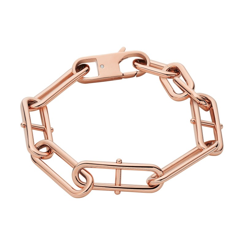 Bracelet Fossil Femme Chaîne Heritage D-Link - Doré Rose