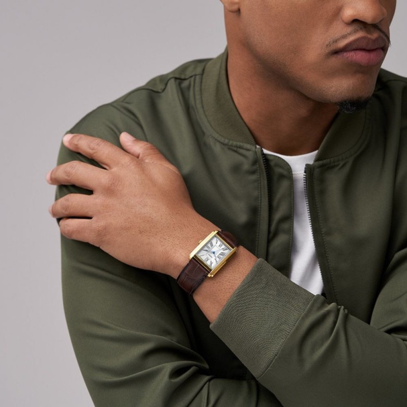 Montre Fossil Homme Carraway - Cuir Marron Boîtier Doré