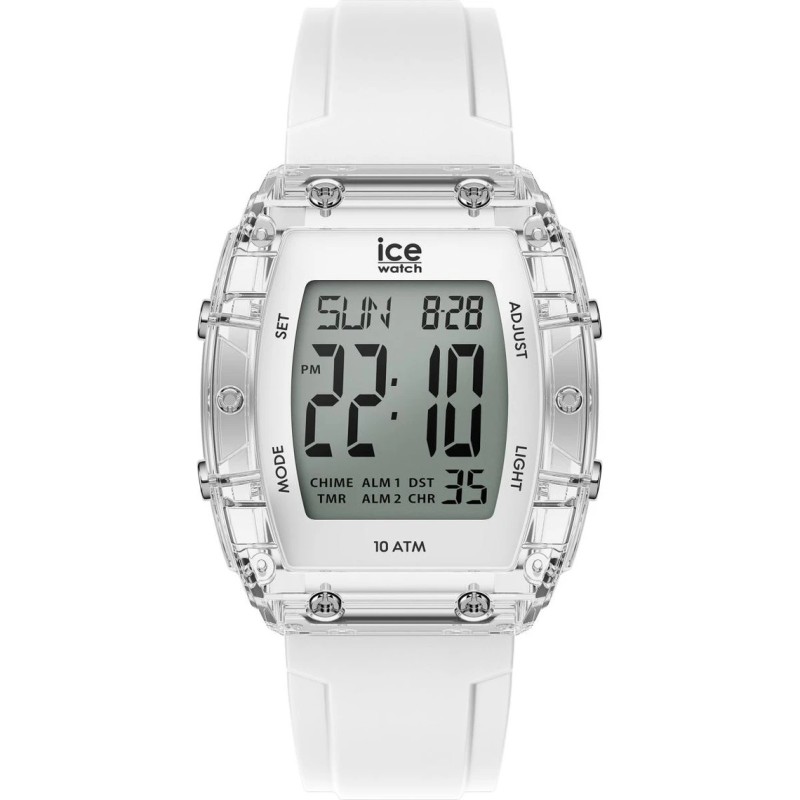 Montre femme ICE Watch en silicone blanc et boîtier transparent