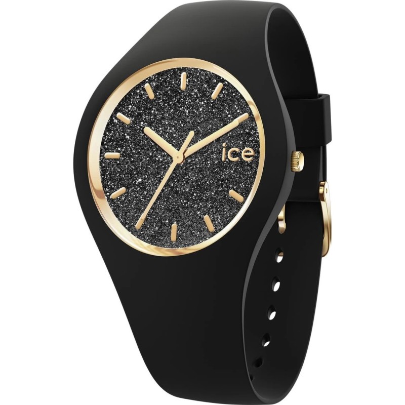 Montre femme ICE Watch en silicone noir et cadrant pailleté