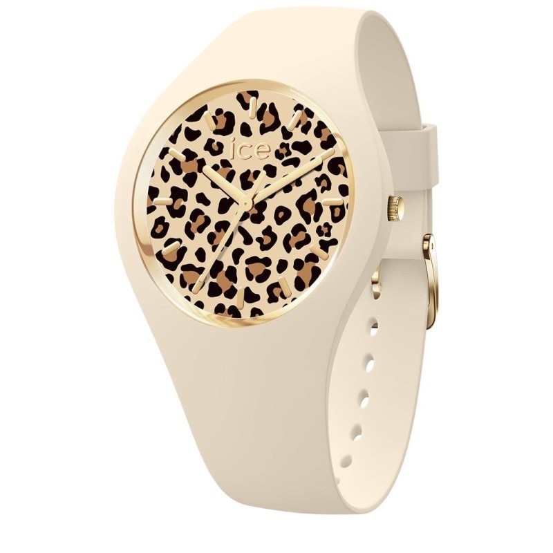 Montre femme ICE Watch Leopard Almond en silicone beige
