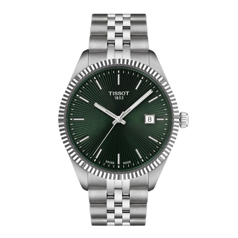 Montre homme Tissot Ballade - Acier argenté fond vert