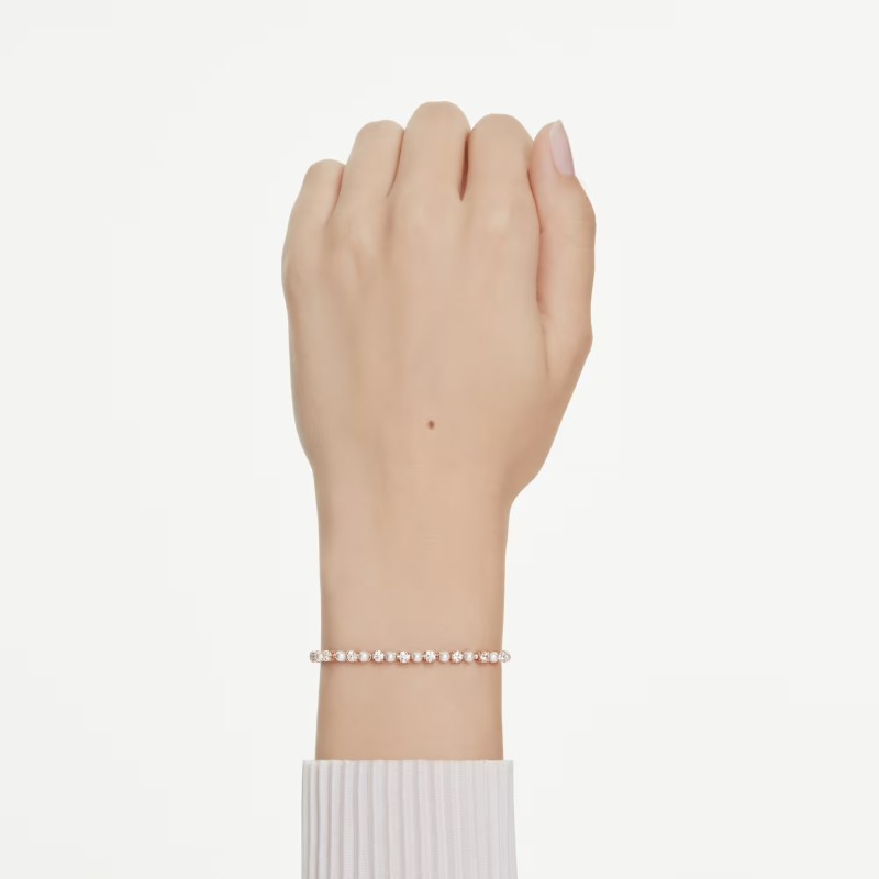 Bracelet Femme Swarovski Matrix - Doré rose, Perles & Cristaux blanc