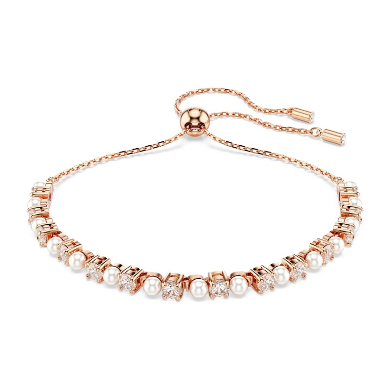 Bracelet Femme Swarovski Matrix - Doré rose, Perles & Cristaux blanc