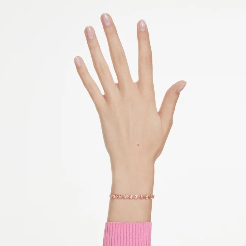 Bracelet Femme Swarovski Matrix - Doré & Cristaux rose