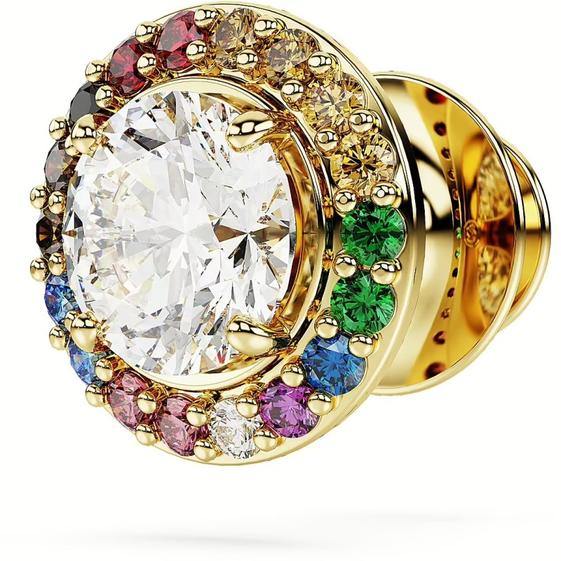 Epingle Matrix Swarovski - Doré Cristaux Multicolores