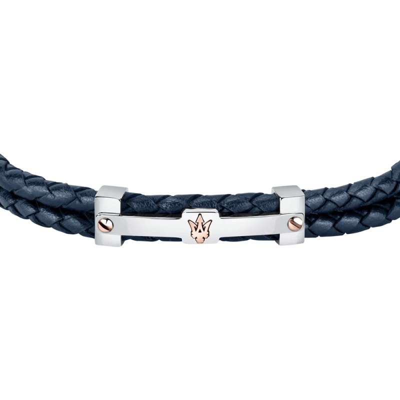 Bracelet Maserati Homme Valmano - Cuir bleu