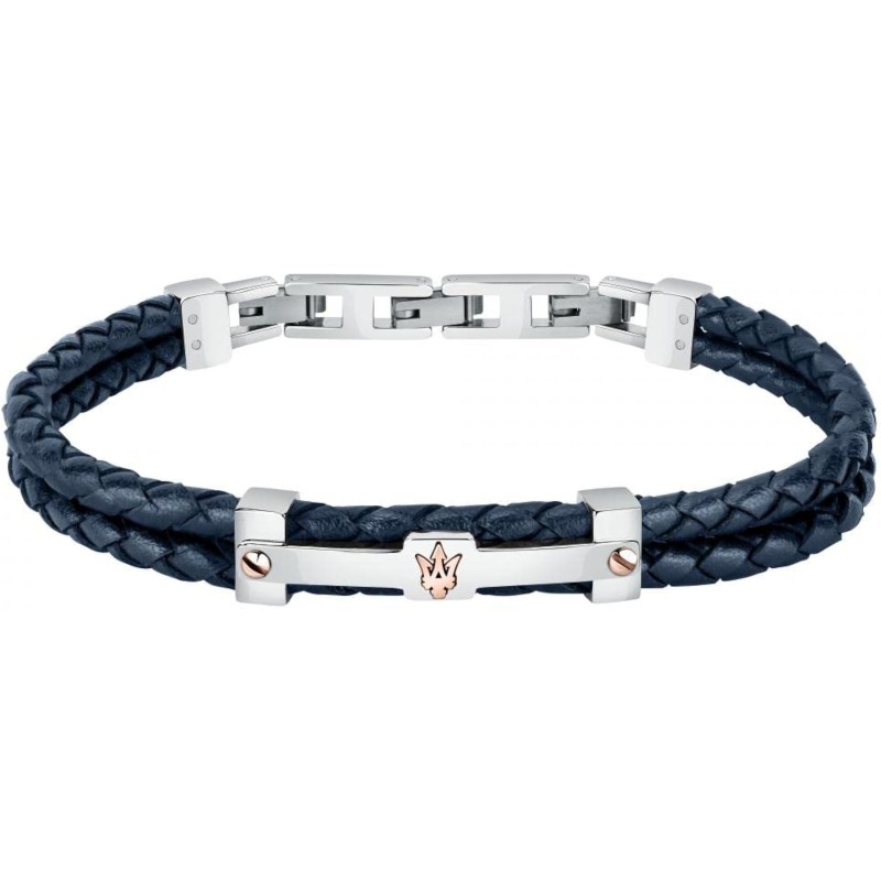 Bracelet Maserati Homme Valmano - Cuir bleu