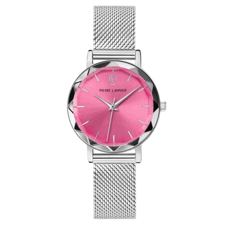 Montre Pierre Lannier Femme Multiples - Argenté Fond rose