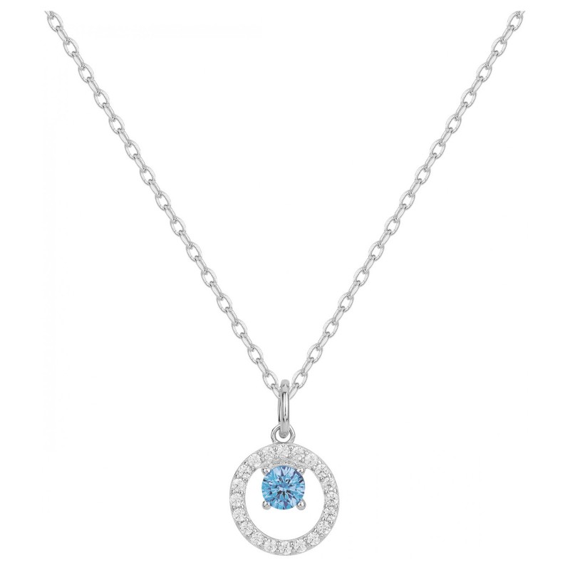 Collier Argent Femme Carador - Spinelle Synthétique Bleu ciel